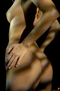 Blonde MILF Marketa Belonoha displays her totally naked body in the dark'